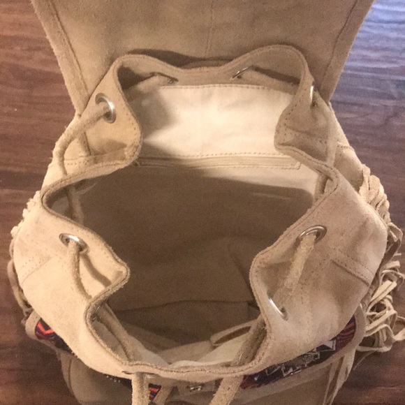Anthropologie Suede Embroidered Backpack - Picture 6 of 6